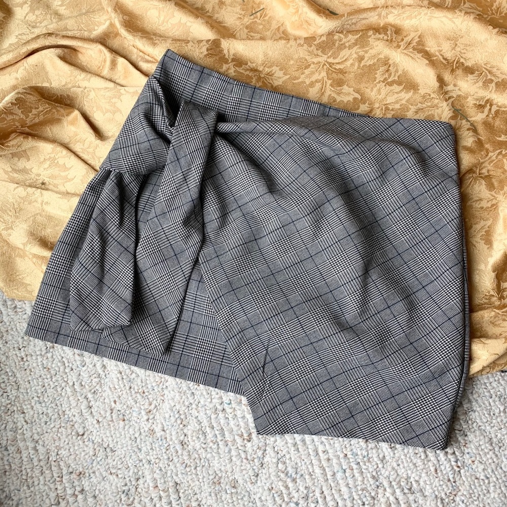 Gingham Asymmetrical Skirt